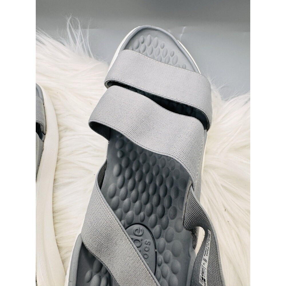 Crocs Sandals Womens 7W LiteRide Stretch Fabric Slip On Strappy Gray - Picture 8 of 8